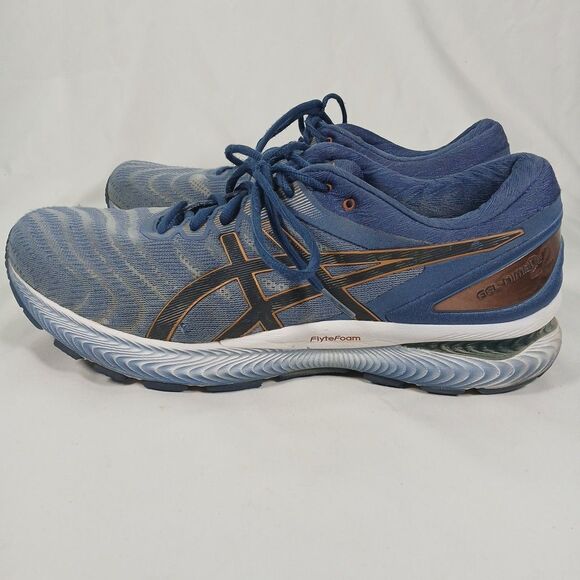 Asics Mens Gel Nimbus 22 Blue Orange Running Shoes Size 12 Athletic Trainers - Picture 2 of 12